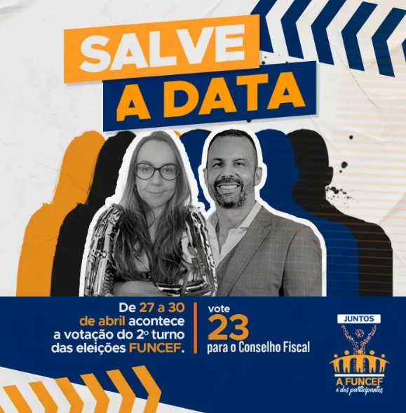 Segundo turno da Funcef: vote Fernanda e Érico