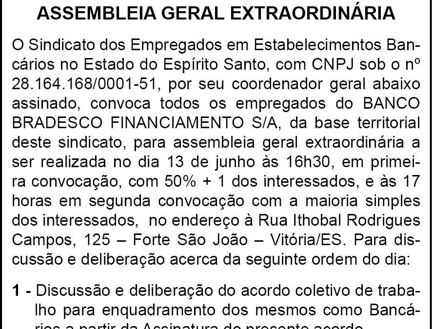 EDITAL ASSEMB. GERAL EXTRAORD BRADESCO FINANC
