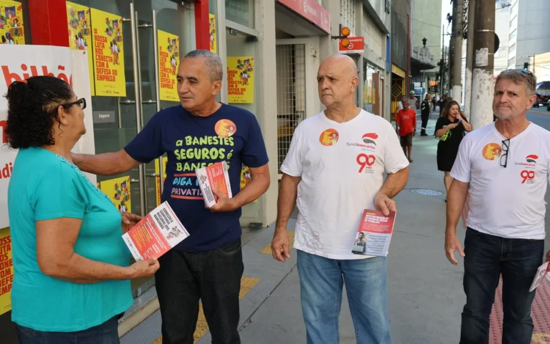 Bancários realizam manifestação no Bradesco em Vitória e em Vila Velha