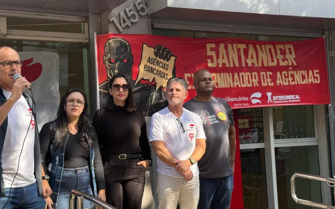Bancários do Santander em Vitória aderem à Jornada Internacional de Luta