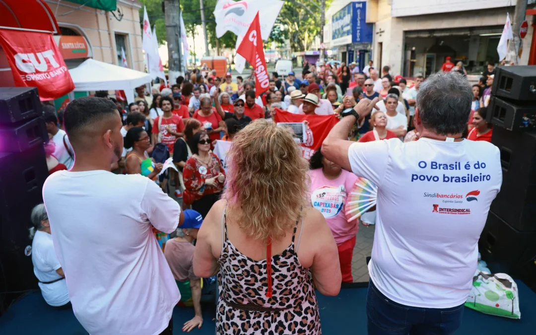 Ato em Vitória rechaça anistia para golpistas de 8 de janeiro 2023