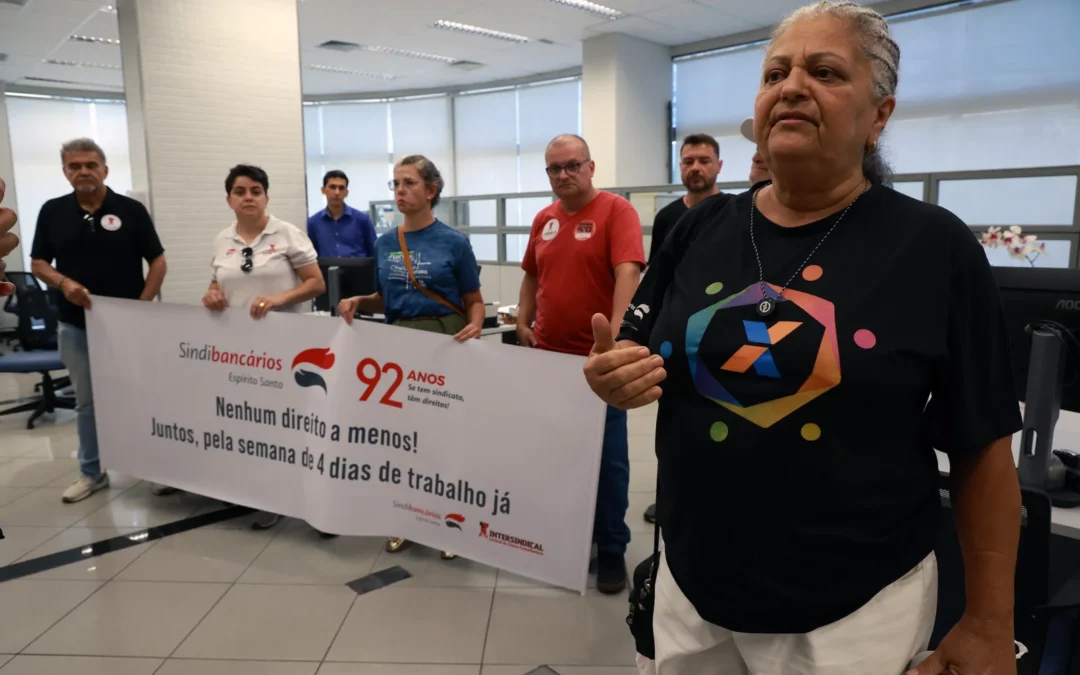 Sindicato leva mensagem dos 92 anos às bancárias e aos bancárias do ES