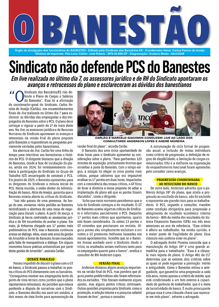 O BANESTÃO ABRIL 2026