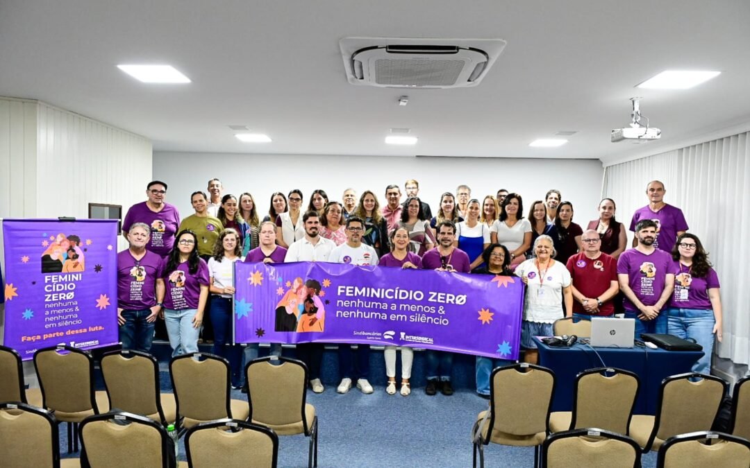 Bancárias e bancários do Bandes participam de ação da campanha “Feminicídio Zero”