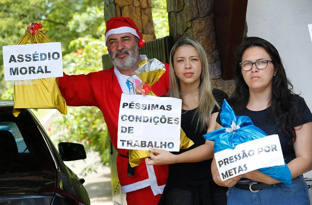 Bancários são recebidos com ação sindical na festa do BB