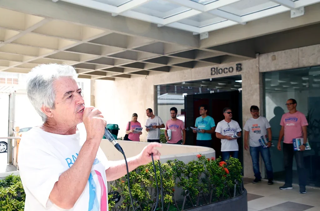 Bancários encerram 2019 com manifestação em defesa do Banestes no Palas Center