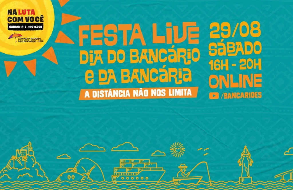 Sábado tem Festa Live para celebrar o Dia do Bancário e da Bancária